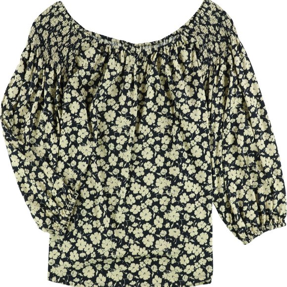 SOLD! Ralph Lauren Printed Off-The-Shoulder Blouse - Picture 2 of 6